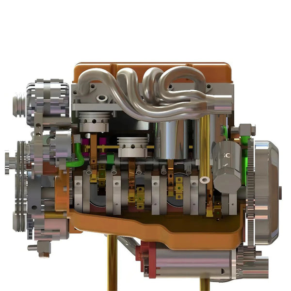 CISON V8 Engine Small-block 44CC 16 Scale Water-Cooled 4-Stroke 8-Cylinder Gasoline Engine Internal Combustion V8 Engine Model Kit that Works