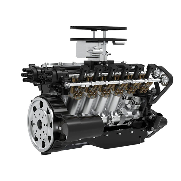 ENJOMOR V12 Engine GS-V12 72CC DOHC 4-Stroke 12-Cylinder 48-Valve Water-Cooled Electric Start Gasoline Engine Model - V12 Engine Model That Works