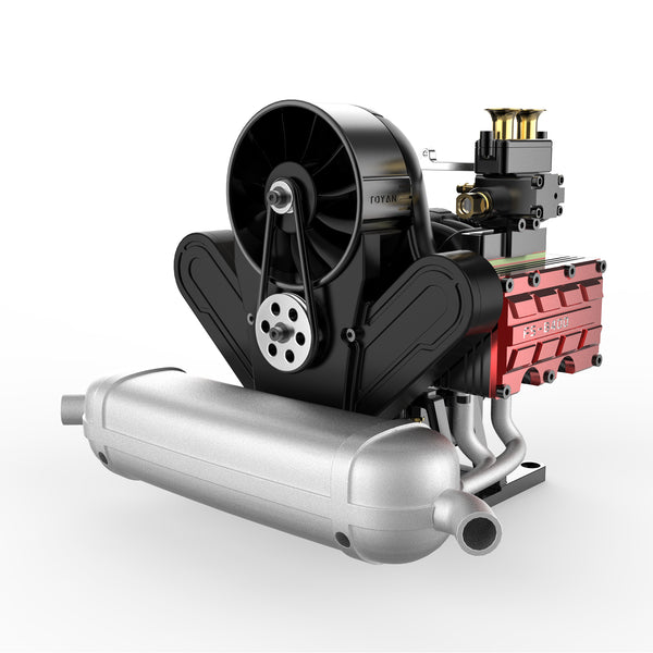 TOYAN FS-S100AT1D-XP Single-Cylinder Four-Stroke Nitro & Gasoline Transparent Combustion Chamber Design Engine Model