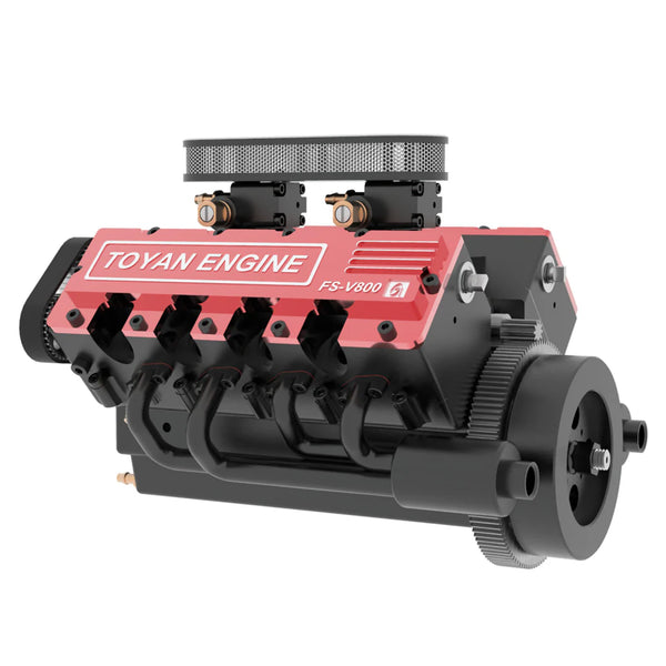TOYAN & HOWIN V8 Engine FS-V800G 1斜杠10 28cc Gasoline Engine with Starter Kit - Build Your Own V8 Engine - V8 Engine Model Kit That Works